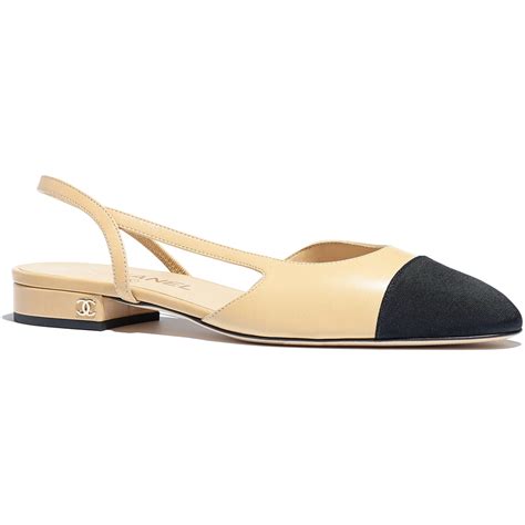 chanel flat slingbacks|chanel slingback beige and black.